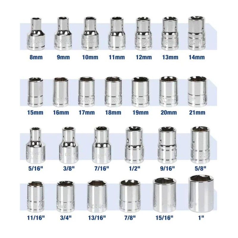 WORKPRO WP202525 30 Parça 1/2’’ CR-V Metrik/İnç Profesyonel Lokma Takımı WORKPRO WP202525 30 Parça 1/2’’ CR-V Metrik/İnç Profesyonel Lokma Takımı