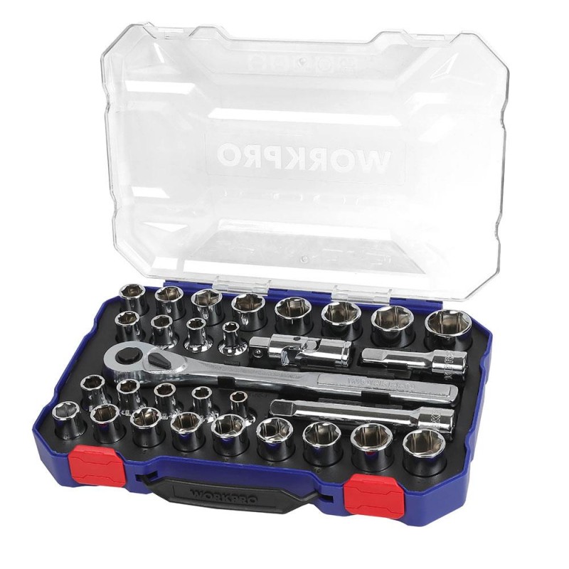 WORKPRO WP202525 30 Parça 1/2’’ CR-V Metrik/İnç Profesyonel Lokma Takımı WORKPRO WP202525 30 Parça 1/2’’ CR-V Metrik/İnç Profesyonel Lokma Takımı
