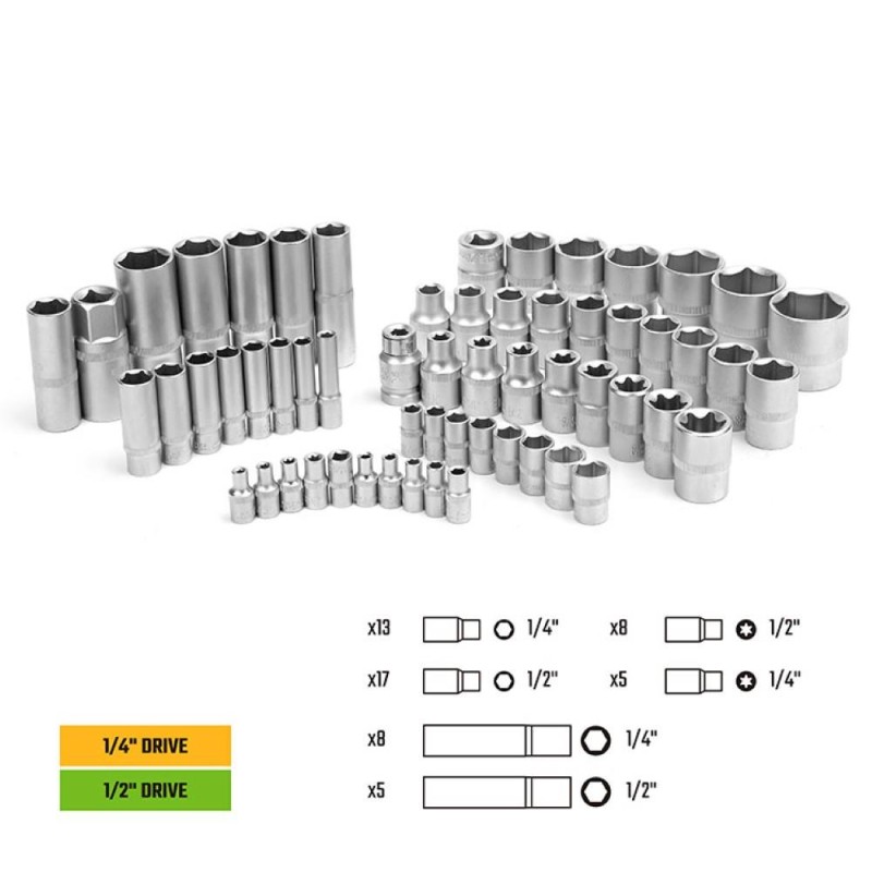 WORKPRO WP202535 1/4'’ 1/2'’ 108 Parça Cr-V Metrik Profesyonel Lokma Takımı WORKPRO WP202535 1/4'’ 1/2'’ 108 Parça Cr-V Metrik Profesyonel Lokma Takımı