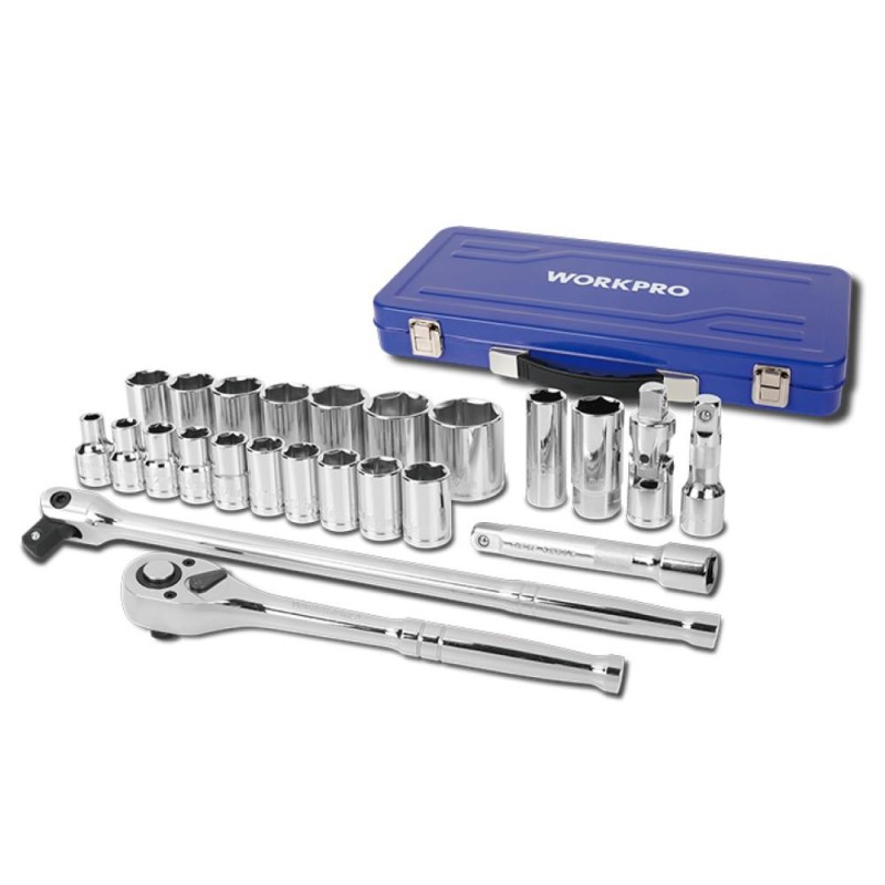 WORKPRO WP202564 1/2'’ Cr-V 24 Parça Metrik Ağır Hizmet Lokma Takımı WORKPRO WP202564 1/2'’ Cr-V 24 Parça Metrik Ağır Hizmet Lokma Takımı