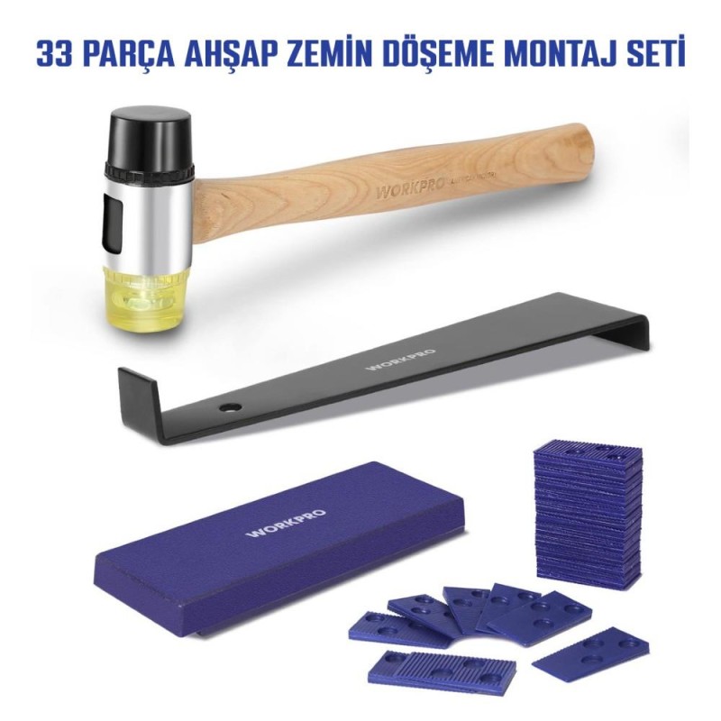 WORKPRO WP204302 33 Parça Laminant/Parke Ahşap Zemin Döşeme Montaj Seti WORKPRO WP204302 33 Parça Laminant/Parke Ahşap Zemin Döşeme Montaj Seti