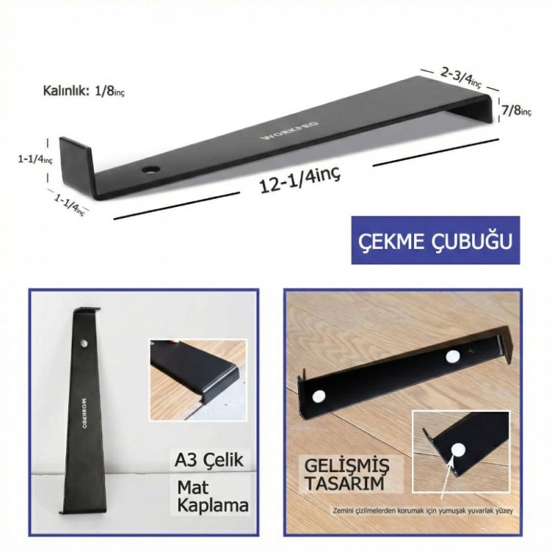 WORKPRO WP204302 33 Parça Laminant/Parke Ahşap Zemin Döşeme Montaj Seti WORKPRO WP204302 33 Parça Laminant/Parke Ahşap Zemin Döşeme Montaj Seti
