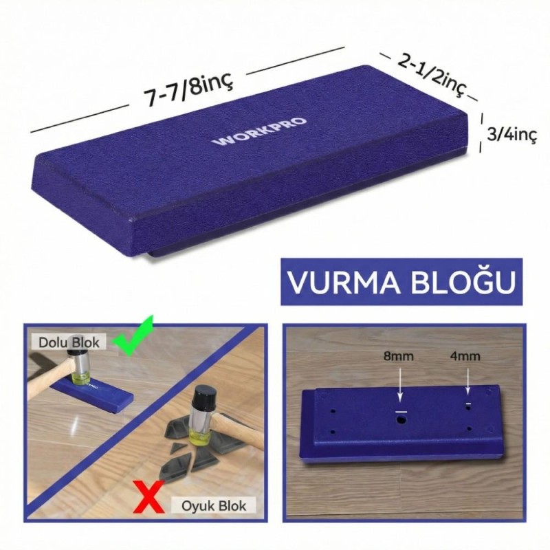 WORKPRO WP204302 33 Parça Laminant/Parke Ahşap Zemin Döşeme Montaj Seti WORKPRO WP204302 33 Parça Laminant/Parke Ahşap Zemin Döşeme Montaj Seti
