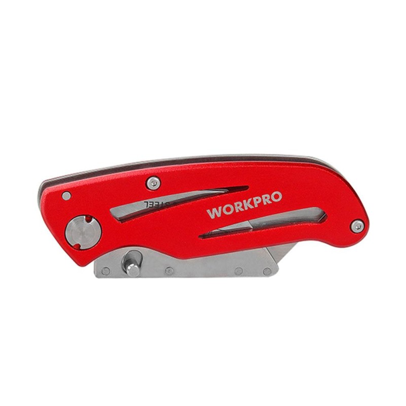 WORKPRO WP211003 Paslanmaz Çelik/Alüminyum Gövde Katlanır Rötuş Maket Bıçağı WORKPRO WP211003 Paslanmaz Çelik/Alüminyum Gövde Katlanır Rötuş Maket Bıçağı