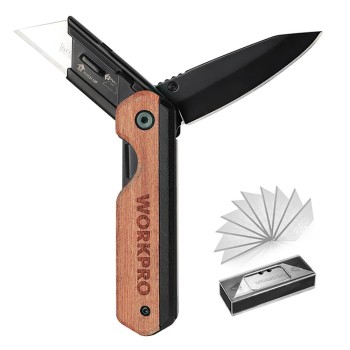 WORKPRO WP211015 2-IN-1 Ahşap Saplı Profesyonel Cep Çakısı & Katlanır Rötuş Maket Bıçağı + 11 Adet Yedek Bıçak WORKPRO WP211015 2-IN-1 Ahşap Saplı Profesyonel Cep Çakısı & Katlanır Rötuş Maket Bıçağı + 11 Adet Yedek Bıçak