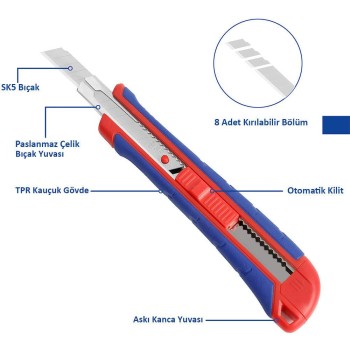 WORKPRO WP212009 18MM Ağır Hizmet Paslanmaz Çelik Kasa Maket Bıçağı WORKPRO WP212009 18MM Ağır Hizmet Paslanmaz Çelik Kasa Maket Bıçağı