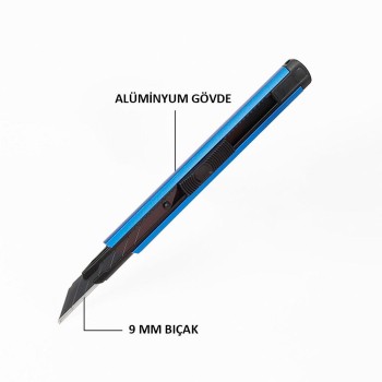 WORKPRO WP212012 9MM Alüminyum Kasa Cep Askılı Maket Bıçağı (MAVİ) WORKPRO WP212012 9MM Alüminyum Kasa Cep Askılı Maket Bıçağı (MAVİ)