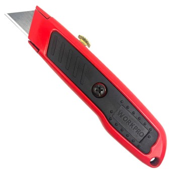 WORKPRO WP213005 Alüminyum Gövde Geri Çekilebilir Rötuş Maket Bıçağı + 3 Adet Yedek Bıçak WORKPRO WP213005 Alüminyum Gövde Geri Çekilebilir Rötuş Maket Bıçağı + 3 Adet Yedek Bıçak