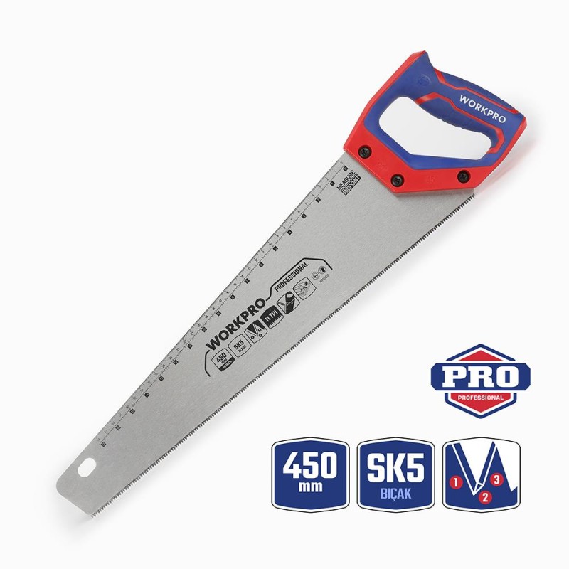 WORKPRO WP215010 450mm SK5 11 TPI Ağır Hizmet Tipi El Testeresi WORKPRO WP215010 450mm SK5 11 TPI Ağır Hizmet Tipi El Testeresi