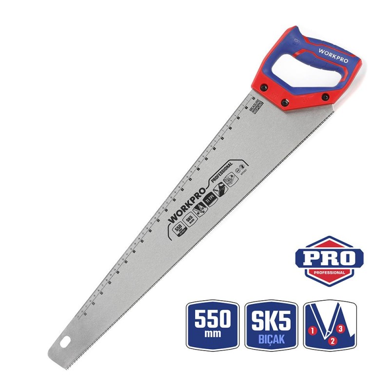 WORKPRO WP215012 550mm SK5 11 TPI Ağır Hizmet Tipi El Testeresi WORKPRO WP215012 550mm SK5 11 TPI Ağır Hizmet Tipi El Testeresi