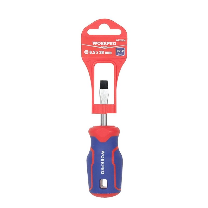 WORKPRO WP221024 6.5x38mm CR-V Manyetik Profesyonel Düz Topaç Tornavida