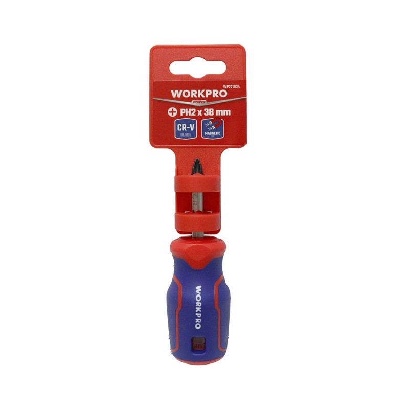 WORKPRO WP221034 PH2x38mm CR-V Manyetik Profesyonel Yıldız Topaç Tornavida