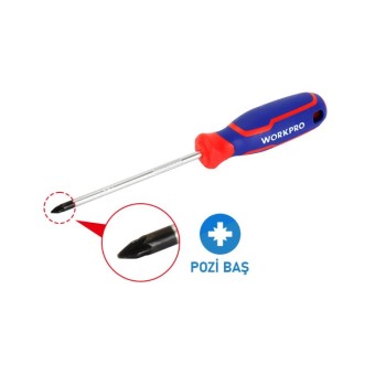 WORKPRO WP221036 PZ1x100mm CR-V Manyetik Profesyonel Yıldız Tornavida WORKPRO WP221036 PZ1x100mm CR-V Manyetik Profesyonel Yıldız Tornavida
