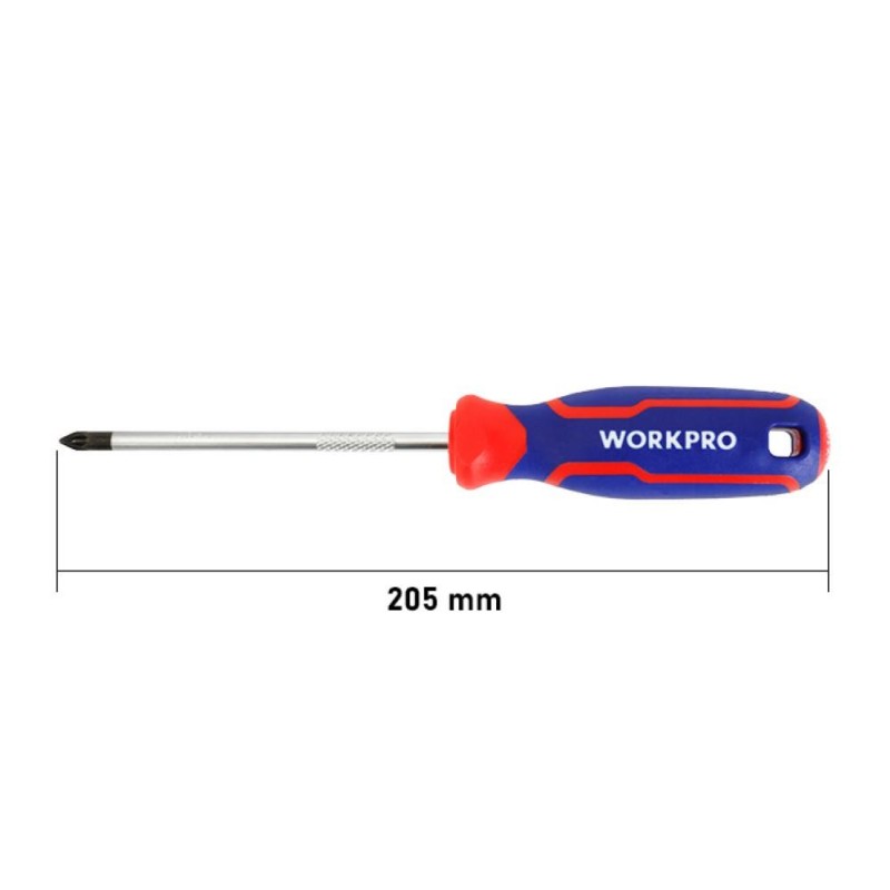 WORKPRO WP221037 PZ2x100mm CR-V Manyetik Profesyonel Yıldız Tornavida