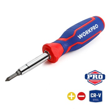 WORKPRO WP221046 6-IN-1 Profesyonel Çok Fonksiyonlu Değişken Uçlu Tornavida Seti WORKPRO WP221046 6-IN-1 Profesyonel Çok Fonksiyonlu Değişken Uçlu Tornavida Seti