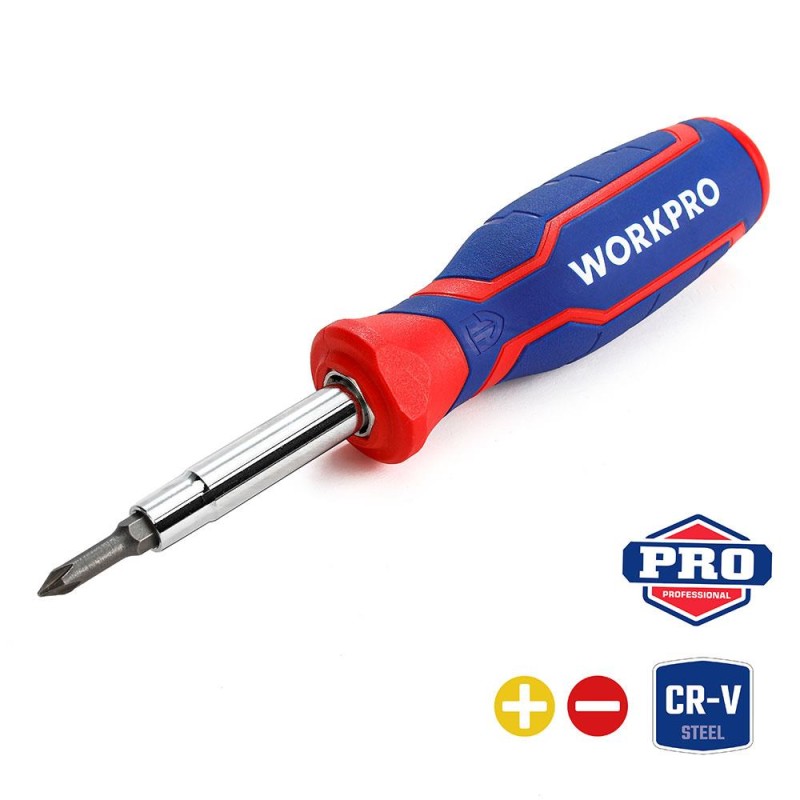 WORKPRO WP221046 6-IN-1 Profesyonel Çok Fonksiyonlu Değişken Uçlu Tornavida Seti WORKPRO WP221046 6-IN-1 Profesyonel Çok Fonksiyonlu Değişken Uçlu Tornavida Seti