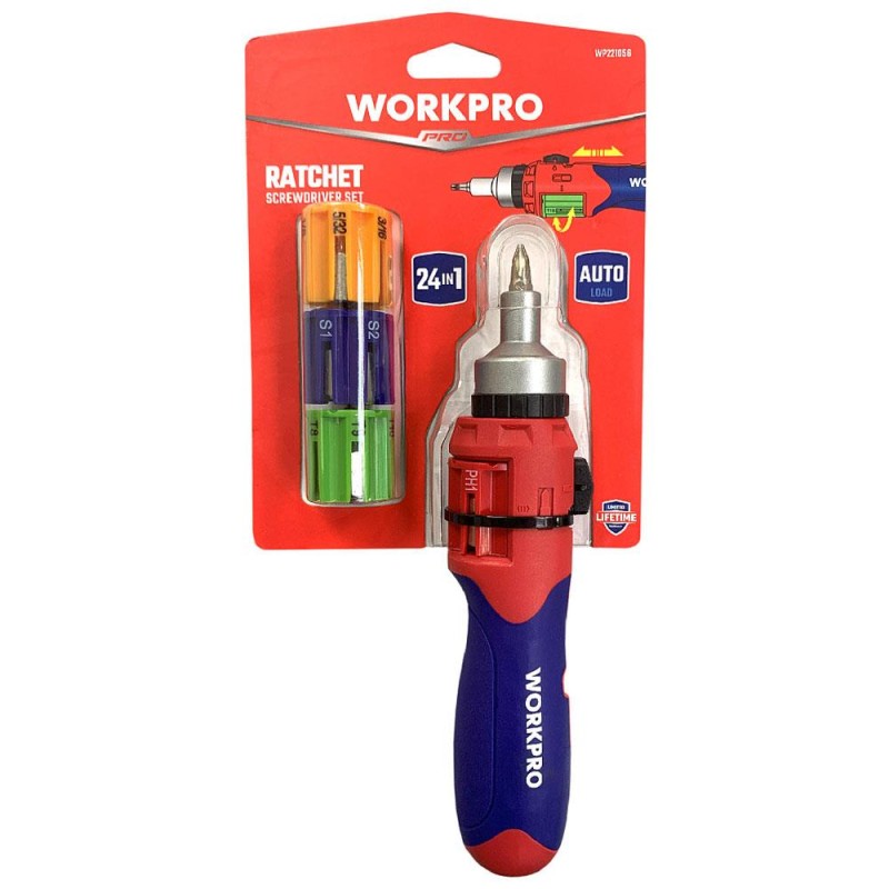 WORKPRO WP221056 24 Parça Profesyonel CR-V Cırcırlı Bits Tornavida Seti WORKPRO WP221056 24 Parça Profesyonel CR-V Cırcırlı Bits Tornavida Seti