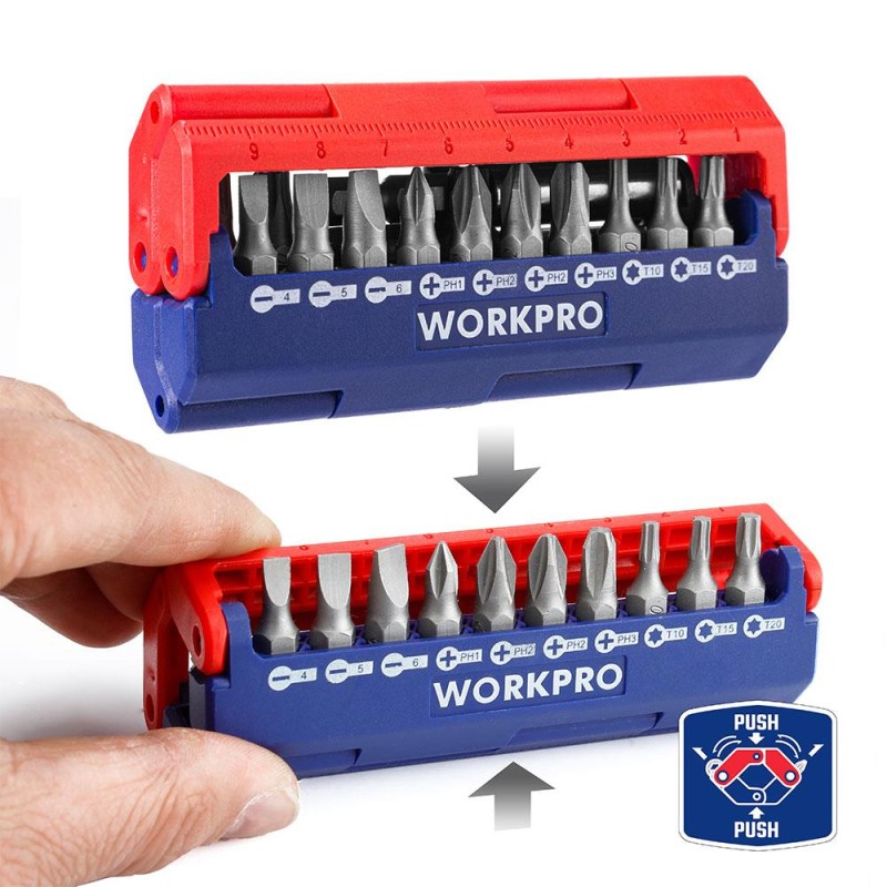 WORKPRO WP221062 13 Parça Manyetik CR-V Vidalama Bits Uç Seti WORKPRO WP221062 13 Parça Manyetik CR-V Vidalama Bits Uç Seti
