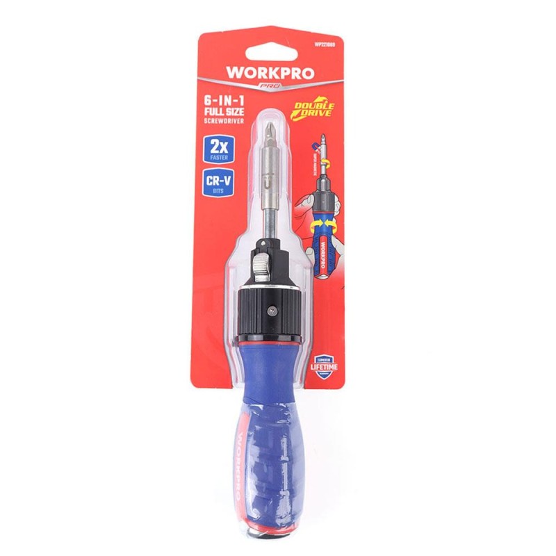 WORKPRO WP221069 6-IN-1 Profesyonel CR-V Cırcırlı Manyetik Tornavida Seti WORKPRO WP221069 6-IN-1 Profesyonel CR-V Cırcırlı Manyetik Tornavida Seti