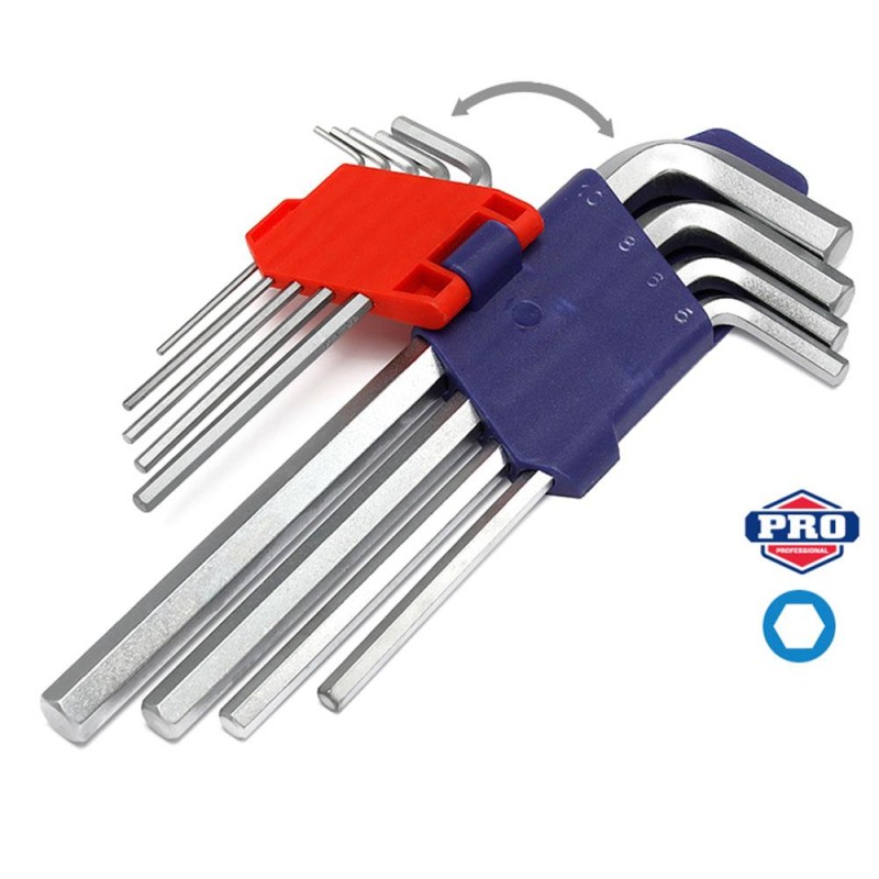 WORKPRO WP222004 9 Parça CR-V Uzun Boy Metrik Profesyonel Allen Anahtar Takımı WORKPRO WP222004 9 Parça CR-V Uzun Boy Metrik Profesyonel Allen Anahtar Takımı