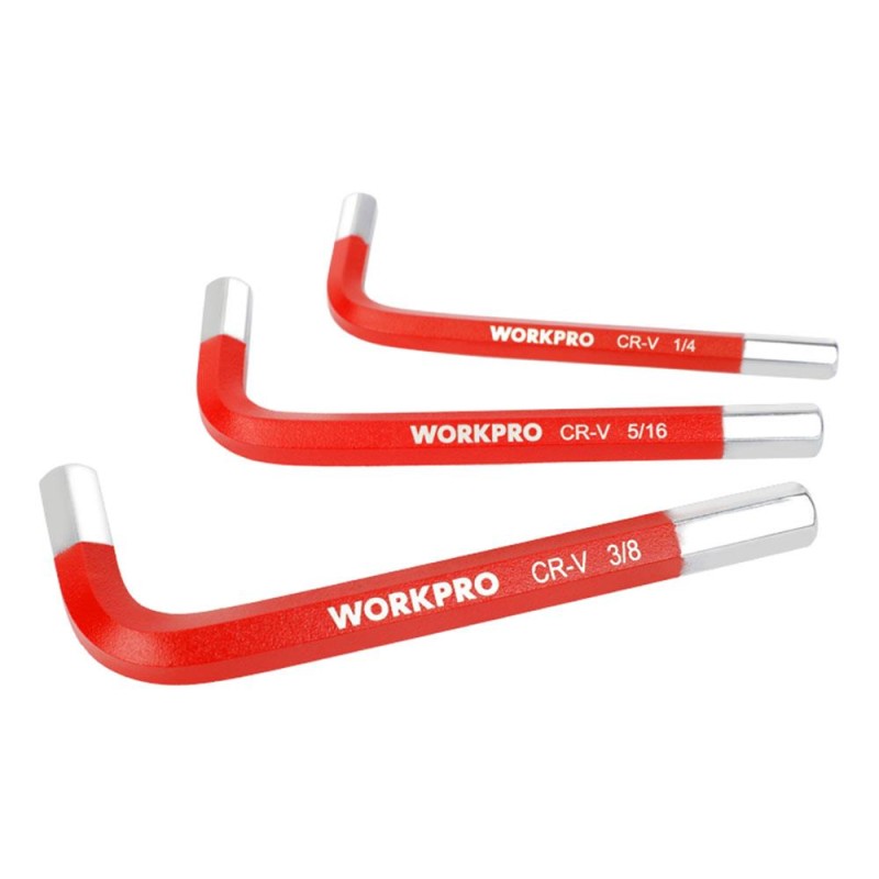 WORKPRO WP222016 9 Parça Kısa Boy CR-V İnç Profesyonel Allen Anahtar Takımı WORKPRO WP222016 9 Parça Kısa Boy CR-V İnç Profesyonel Allen Anahtar Takımı