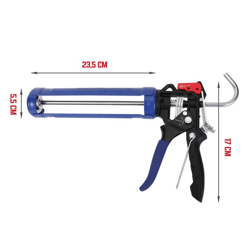 WORKPRO WP224001 230mm Ağır Hizmet Tipi Metal Silikon/Mastik Tabancası WORKPRO WP224001 230mm Ağır Hizmet Tipi Metal Silikon/Mastik Tabancası