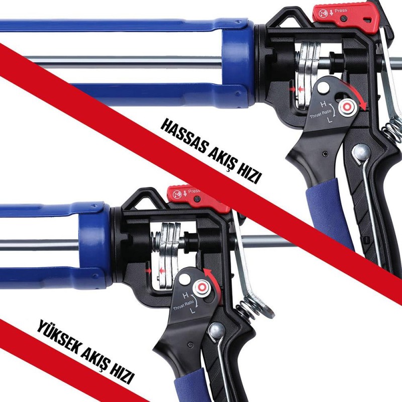 WORKPRO WP224001 230mm Ağır Hizmet Tipi Metal Silikon/Mastik Tabancası WORKPRO WP224001 230mm Ağır Hizmet Tipi Metal Silikon/Mastik Tabancası