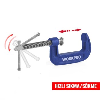 WORKPRO WP232017 50mm G Tipi İşkence WORKPRO WP232017 50mm G Tipi İşkence