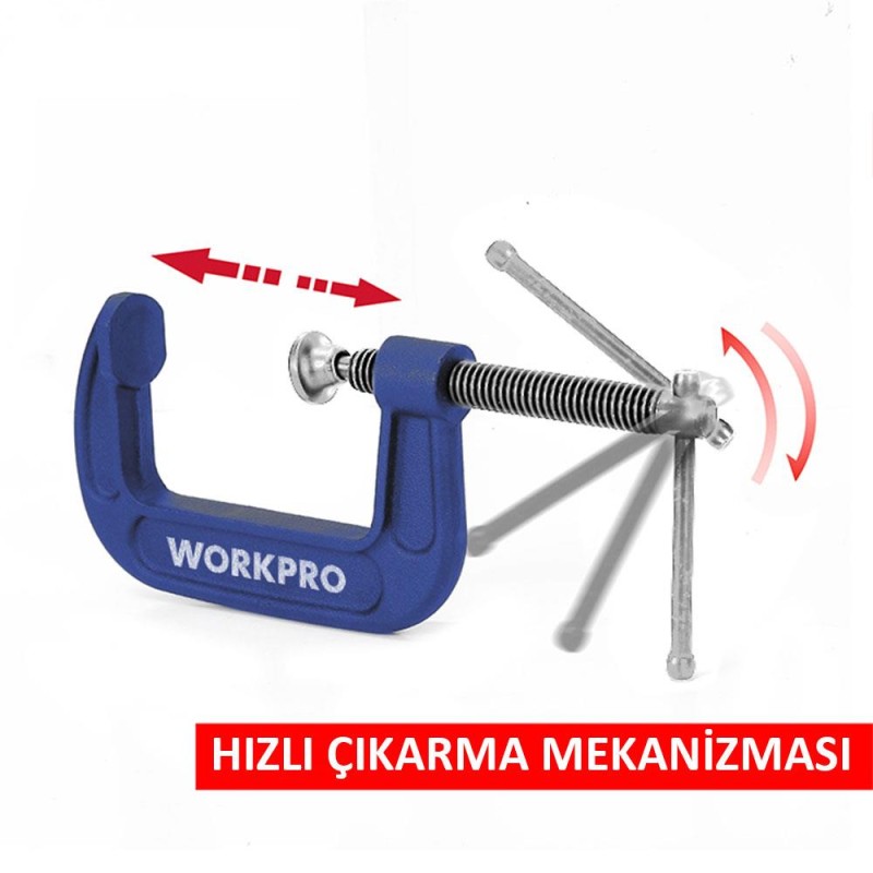 WORKPRO WP232018 75mm G Tipi İşkence WORKPRO WP232018 75mm G Tipi İşkence