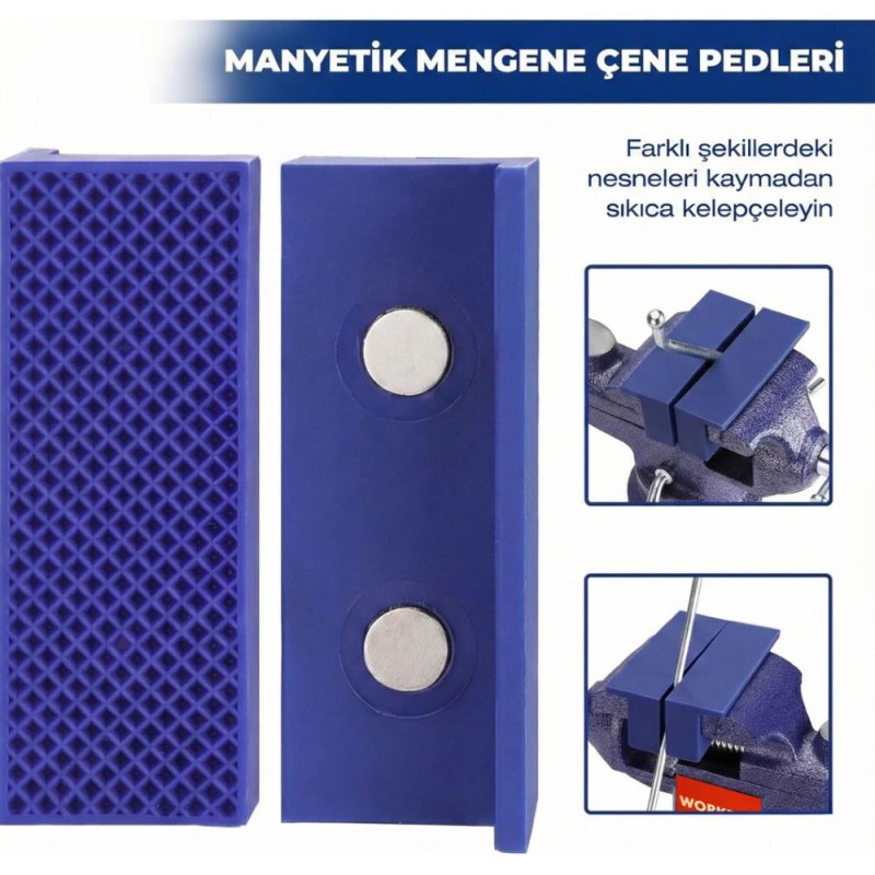 WORKPRO WP233010 65mm 360° Döner Tabanlı Örslü Profesyonel Mini Tezgâh Mengene WORKPRO WP233010 65mm 360° Döner Tabanlı Örslü Profesyonel Mini Tezgâh Mengene