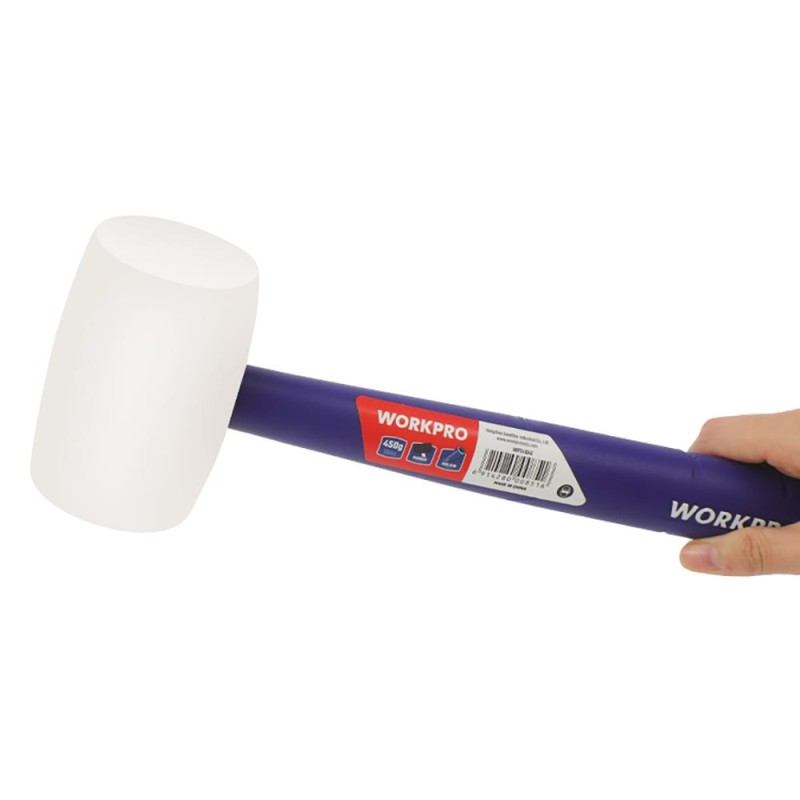 WORKPRO WP241040 57mm 450Gr PVC PP Saplı Beyaz Kauçuk Tokmak WORKPRO WP241040 57mm 450Gr PVC PP Saplı Beyaz Kauçuk Tokmak
