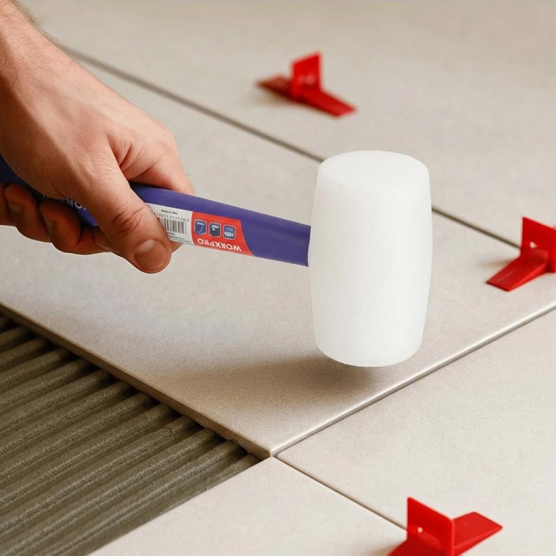 WORKPRO WP241040 57mm 450Gr PVC PP Saplı Beyaz Kauçuk Tokmak WORKPRO WP241040 57mm 450Gr PVC PP Saplı Beyaz Kauçuk Tokmak