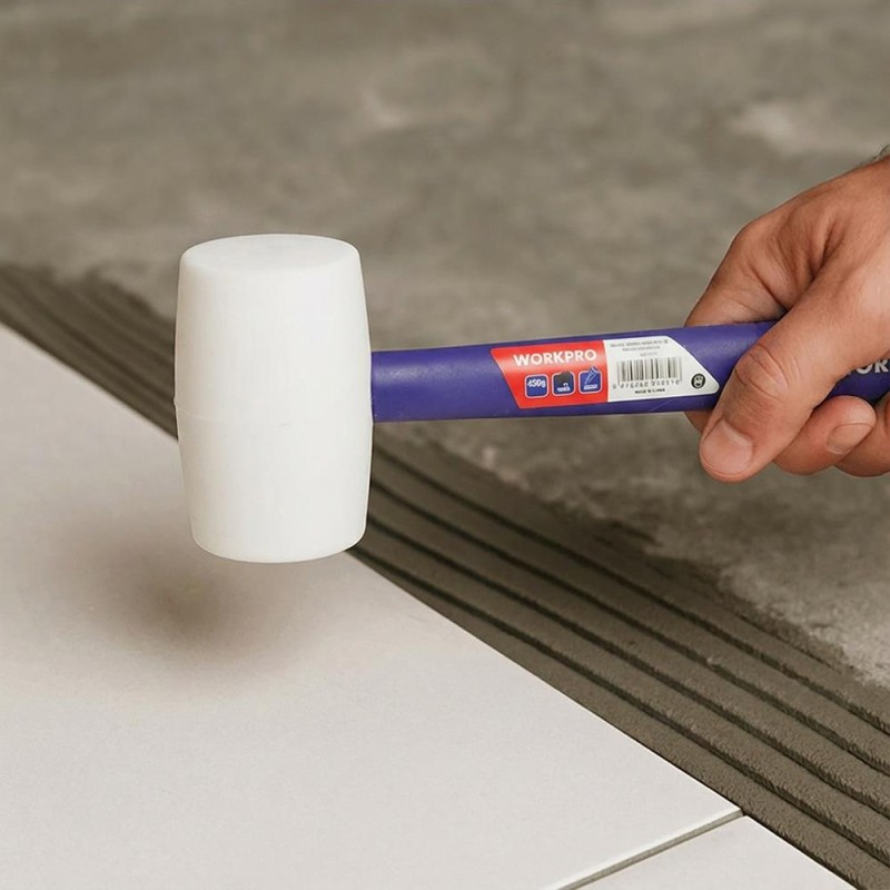 WORKPRO WP241040 57mm 450Gr PVC PP Saplı Beyaz Kauçuk Tokmak WORKPRO WP241040 57mm 450Gr PVC PP Saplı Beyaz Kauçuk Tokmak