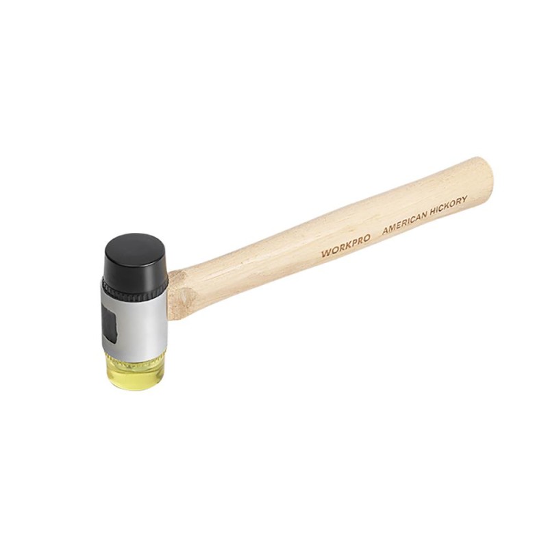WORKPRO WP241050 35mm Ahşap Saplı Çift Başlı Hassas Lastik Çekiç WORKPRO WP241050 35mm Ahşap Saplı Çift Başlı Hassas Lastik Çekiç