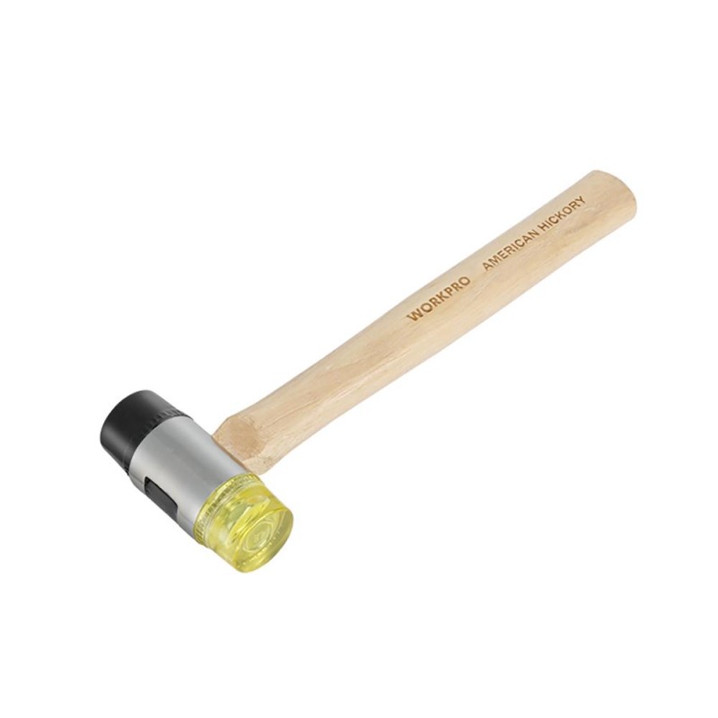 WORKPRO WP241050 35mm Ahşap Saplı Çift Başlı Hassas Lastik Çekiç WORKPRO WP241050 35mm Ahşap Saplı Çift Başlı Hassas Lastik Çekiç