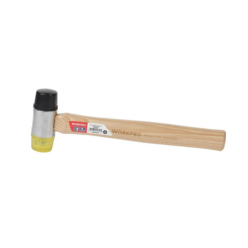 WORKPRO WP241050 35mm Ahşap Saplı Çift Başlı Hassas Lastik Çekiç WORKPRO WP241050 35mm Ahşap Saplı Çift Başlı Hassas Lastik Çekiç