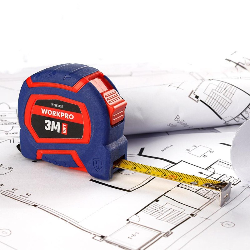 WORKPRO WP261008 3Mx16mm/10Ft. Naylon Kaplama Sarı Çelik Şerit Metre WORKPRO WP261008 3Mx16mm/10Ft. Naylon Kaplama Sarı Çelik Şerit Metre