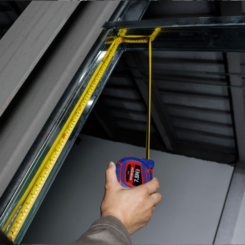 WORKPRO WP261010 7,5Mx25mm/25Ft. Naylon Kaplama Sarı Çelik Şerit Metre WORKPRO WP261010 7,5Mx25mm/25Ft. Naylon Kaplama Sarı Çelik Şerit Metre