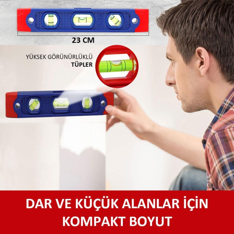 WORKPRO WP262038 225MM Manyetik Şoka Dayanıklı Torpedo Su Terazisi WORKPRO WP262038 225MM Manyetik Şoka Dayanıklı Torpedo Su Terazisi