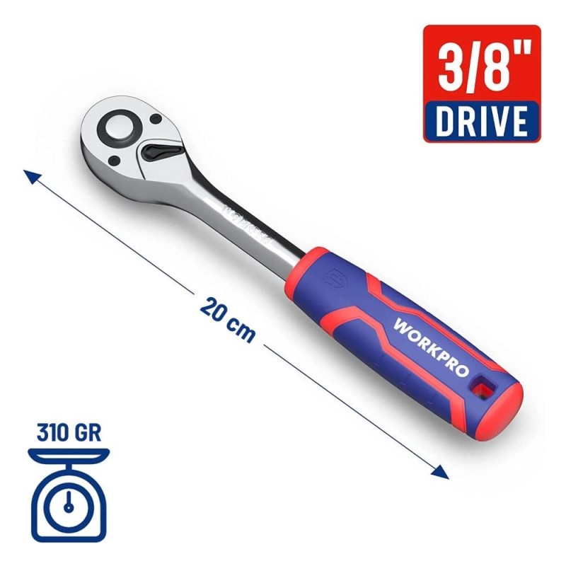WORKPRO WP271008 3/8’’ Cr-V Profesyonel Cırcır Lokma Kolu WORKPRO WP271008 3/8’’ Cr-V Profesyonel Cırcır Lokma Kolu