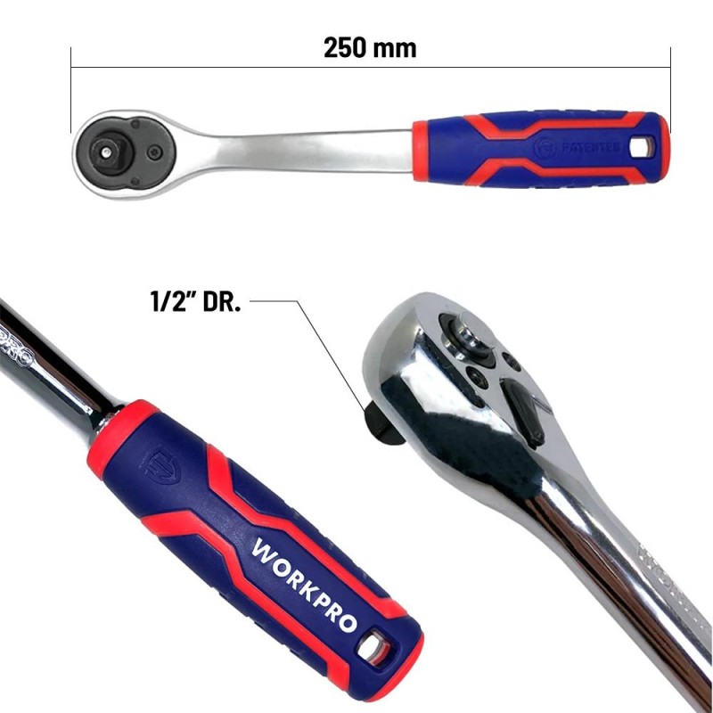 WORKPRO WP271009 1/2'’ Cr-V Profesyonel Cırcır Lokma Kolu WORKPRO WP271009 1/2'’ Cr-V Profesyonel Cırcır Lokma Kolu