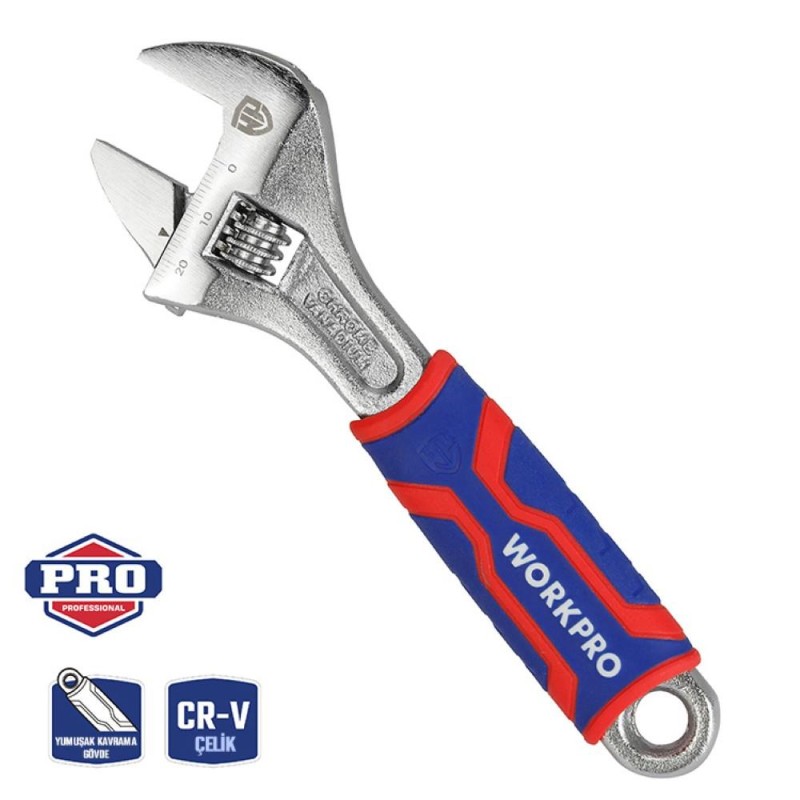 WORKPRO WP272010 150mm Cr-V Profesyonel Kurbağacık Anahtar WORKPRO WP272010 150mm Cr-V Profesyonel Kurbağacık Anahtar