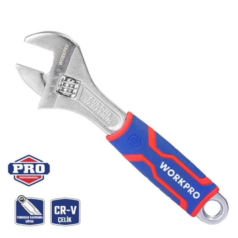 WORKPRO WP272011 200mm Cr-V Profesyonel Kurbağacık Anahtar WORKPRO WP272011 200mm Cr-V Profesyonel Kurbağacık Anahtar
