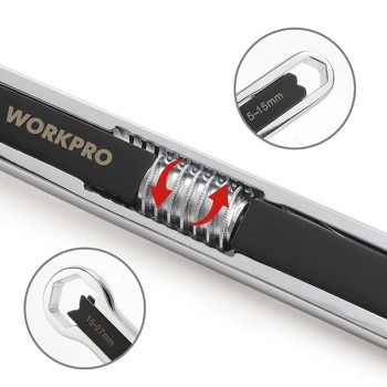 WORKPRO WP272016 5/27mm CR-V Üniversal Ayarlanabilir Çift Başlı Anahtar WORKPRO WP272016 5/27mm CR-V Üniversal Ayarlanabilir Çift Başlı Anahtar