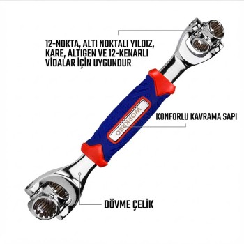 WORKPRO WP272018 8 IN 1 Mafsallı Çok Fonksiyonlu Profesyonel Lokma Anahtarı WORKPRO WP272018 8 IN 1 Mafsallı Çok Fonksiyonlu Profesyonel Lokma Anahtarı
