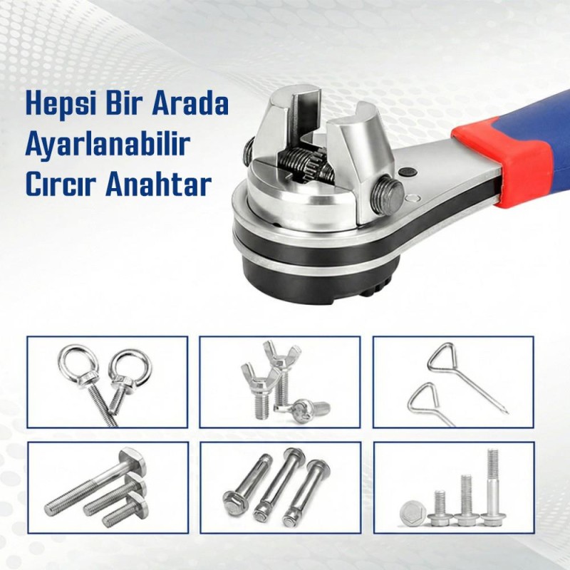 WORKPRO WP272063 7-22mm CR-V Profesyonel Ayarlanabilir 200mm Cırcır Anahtar WORKPRO WP272063 7-22mm CR-V Profesyonel Ayarlanabilir 200mm Cırcır Anahtar