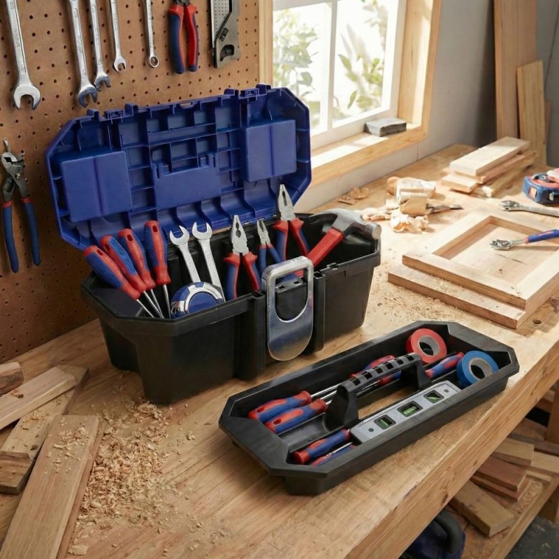 WORKPRO WP283021 13’’ Metal Kilitli Plastik Takım Çantası WORKPRO WP283021 13’’ Metal Kilitli Plastik Takım Çantası
