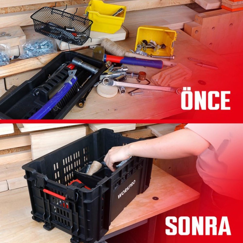 WORKPRO WP283028 46Lt 55,7x32,2x25cm Üstü Açık Profesyonel Takım Çantası WORKPRO WP283028 46Lt 55,7x32,2x25cm Üstü Açık Profesyonel Takım Çantası
