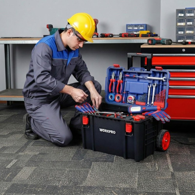 WORKPRO WP283032 54Lt 56x44,2x50cm Tekerlekli Kilitli Profesyonel Takım Çantası WORKPRO WP283032 54Lt 56x44,2x50cm Tekerlekli Kilitli Profesyonel Takım Çantası