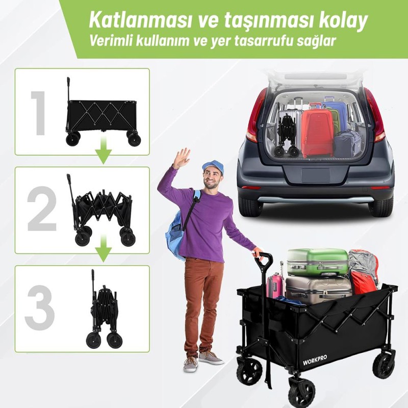 WORKPRO WP285015 80Kg 4 Tekerli Katlanabilir Ağır Hizmet Taşıma Arabası WORKPRO WP285015 80Kg 4 Tekerli Katlanabilir Ağır Hizmet Taşıma Arabası